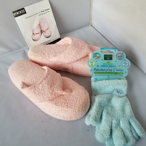 Homedics Massaging Pedicure Flip Flops Slippers - Picture 1 of 8